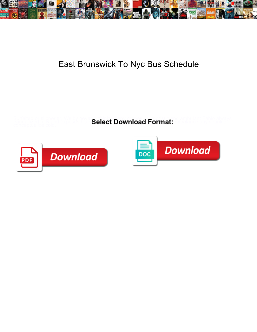 East Brunswick to Nyc Bus Schedule