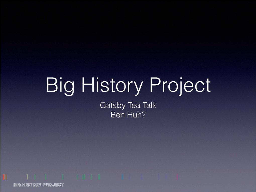 What Is the Big History Project?