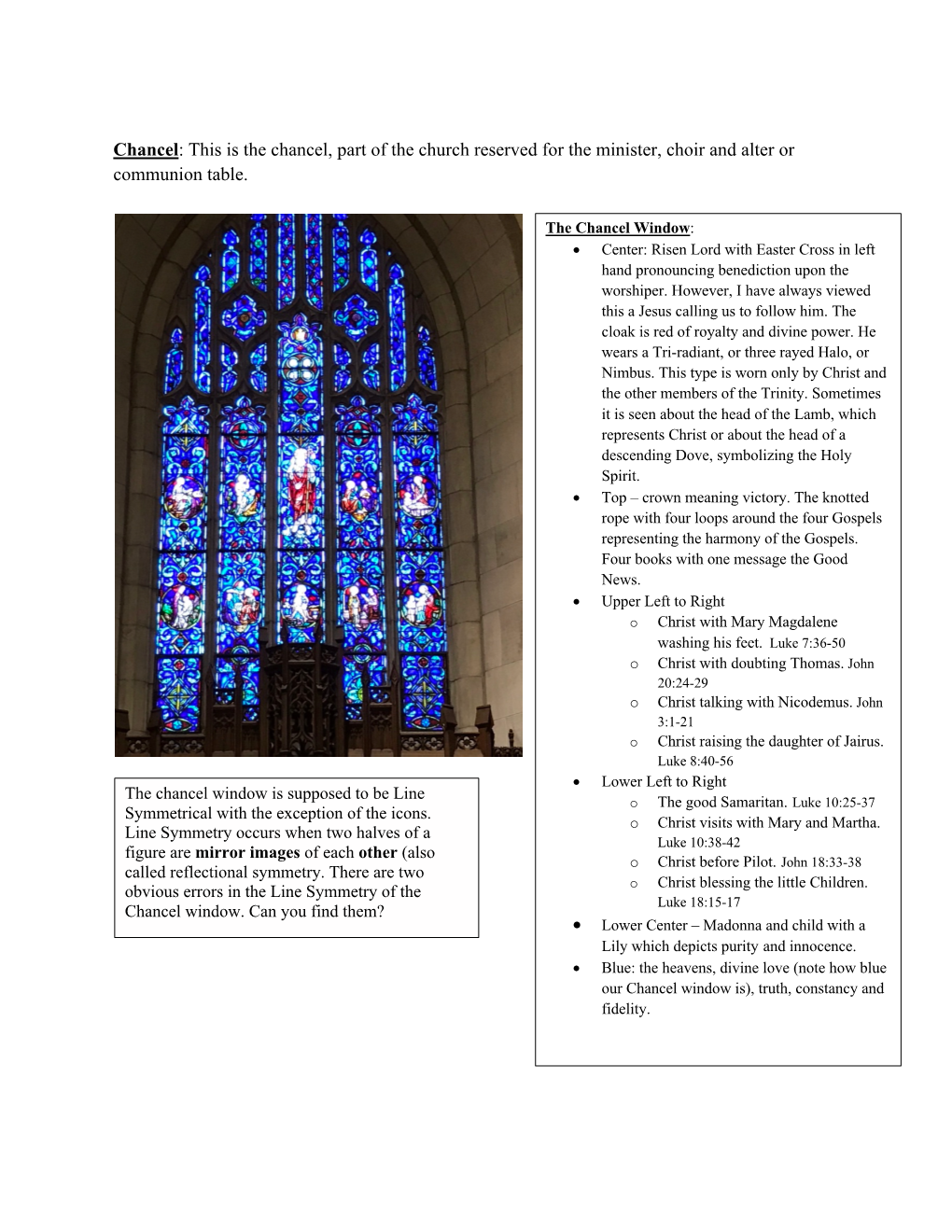 Chancel: This Is the Chancel, Part of the Church Reserved for the Minister, Choir and Alter Or Communion Table