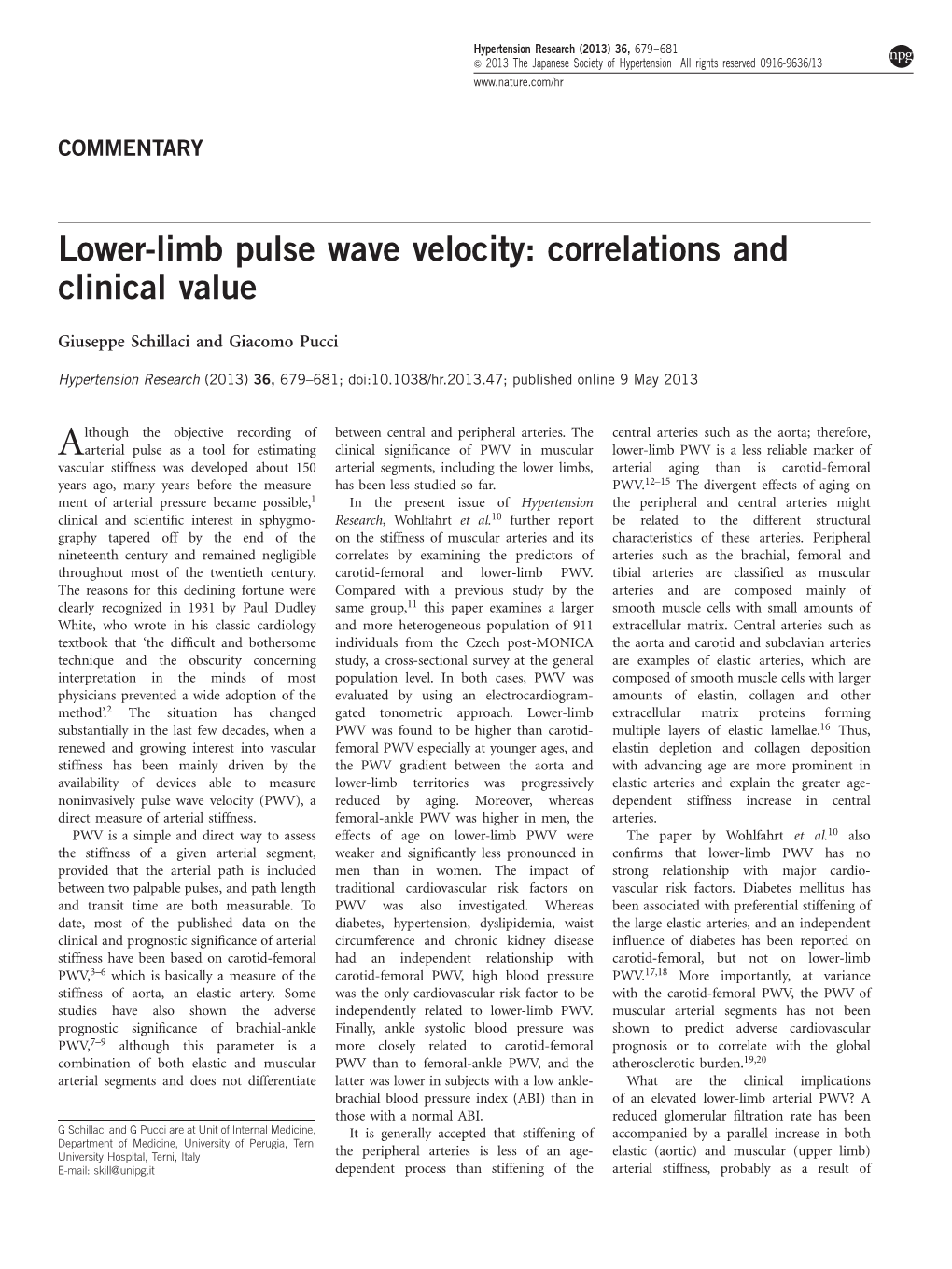 Lower-Limb Pulse Wave Velocity: Correlations and Clinical Value