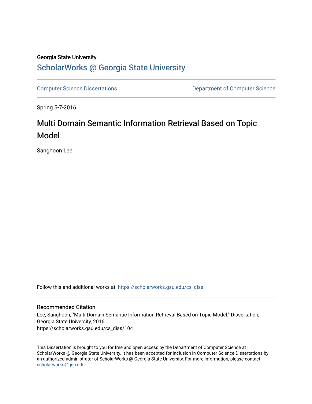 Multi Domain Semantic Information Retrieval Based on Topic Model