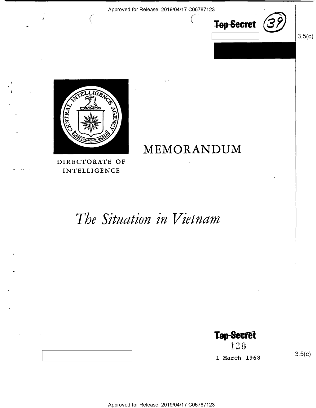 Report on the Situation in Vietnam, 1 March 1968