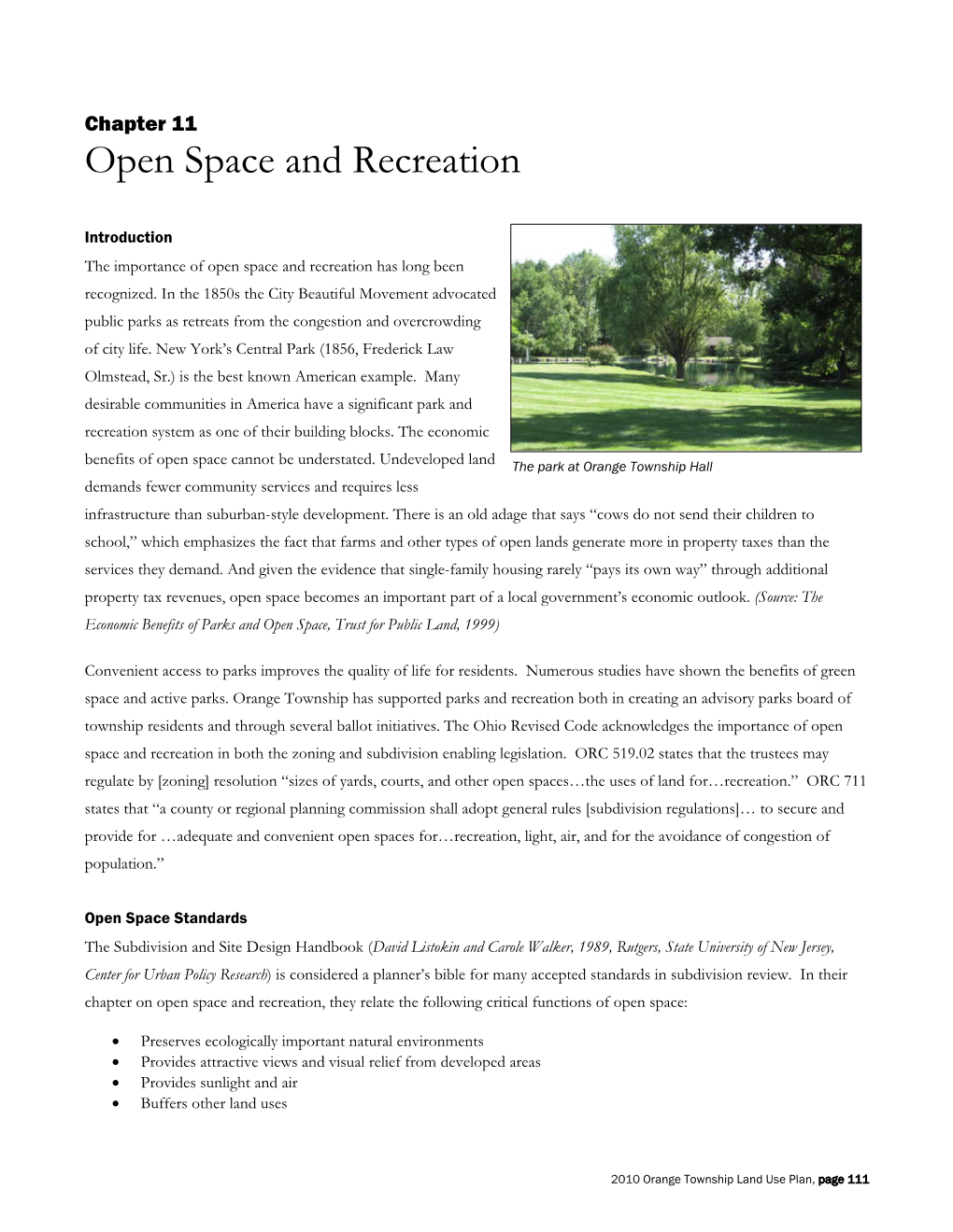 Open Space and Recreation