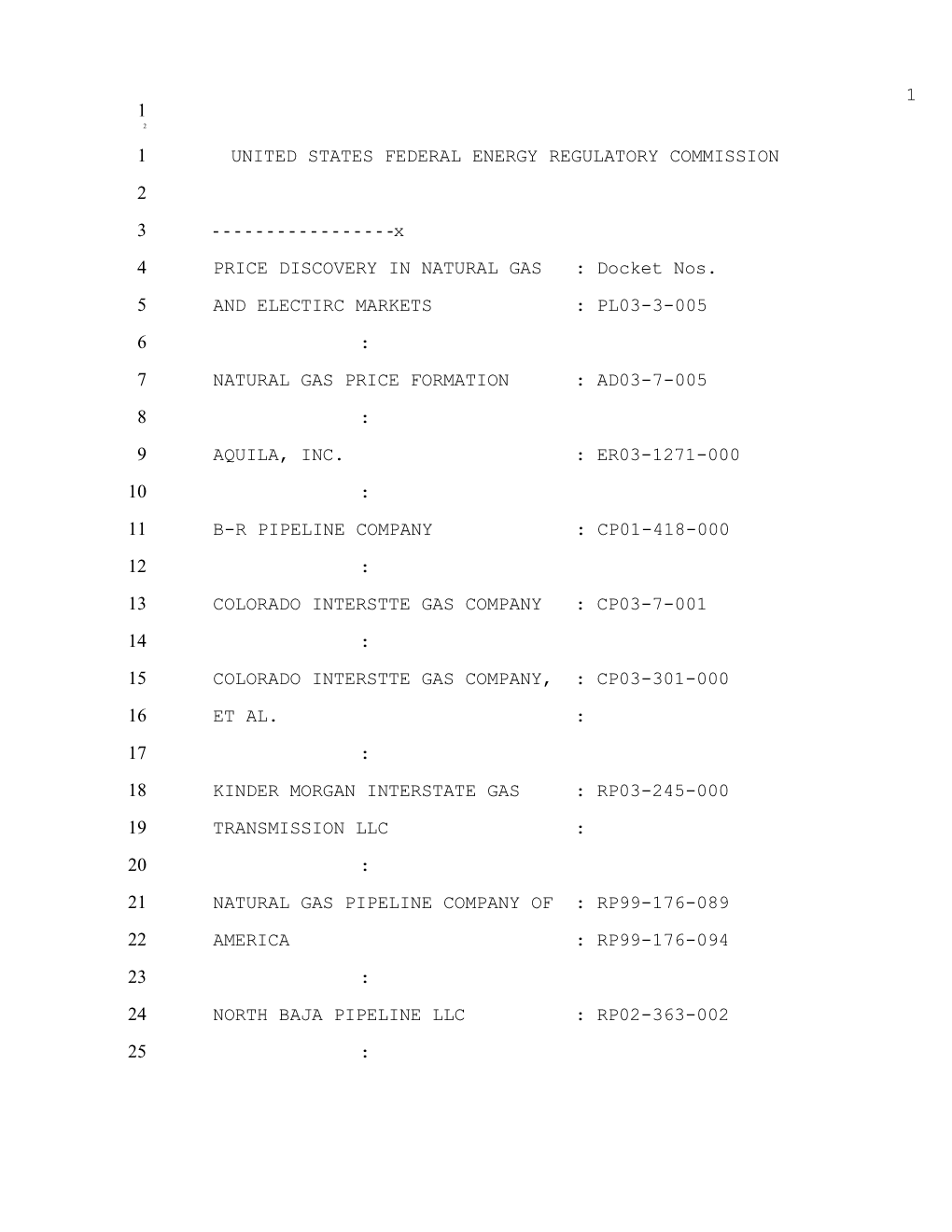 United States Federal Energy Regulatory Commission