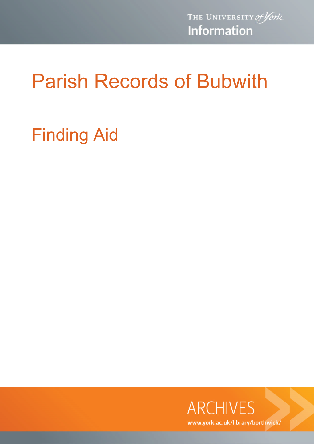 Parish Records of Bubwith