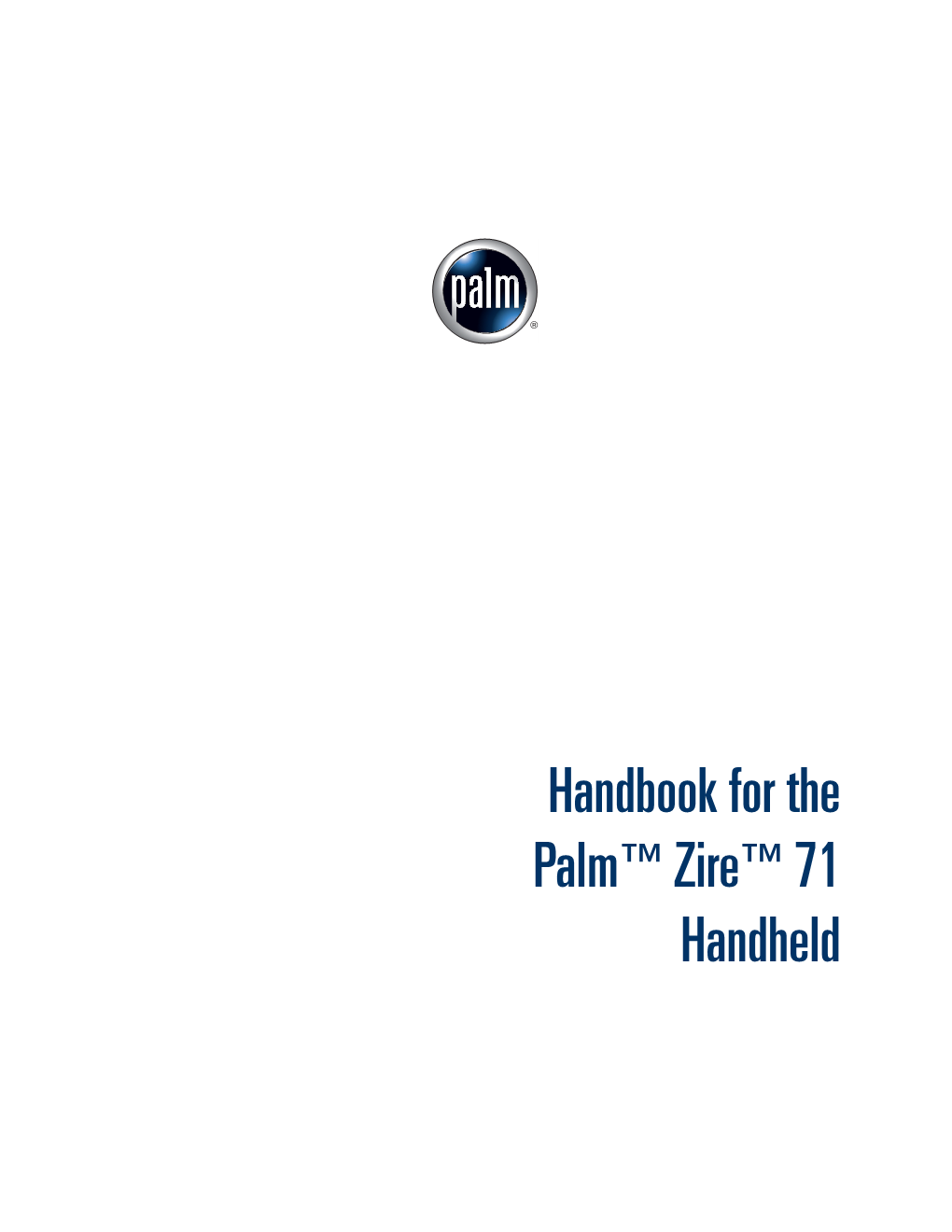 Handbook for the Palm Zire 71 Handheld