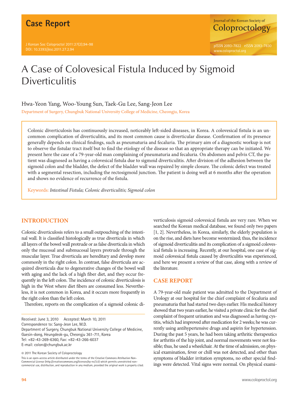 A Case of Colovesical Fistula Induced by Sigmoid Diverticulitis