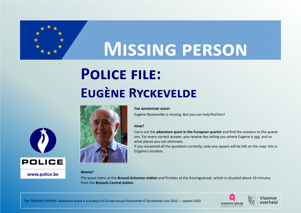 Missing Person Police File: Eugène Ryckevelde