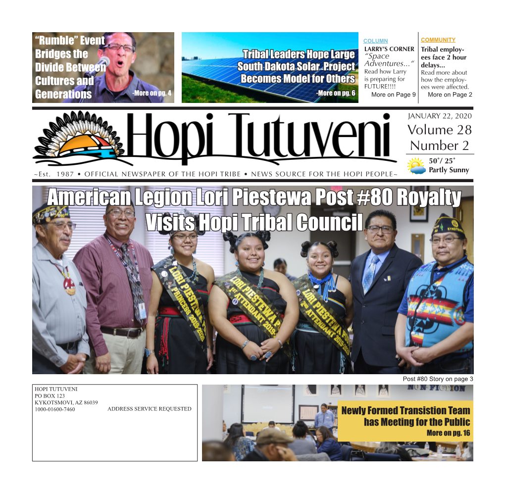 January 22, 2020 Issue #2 Hopi Tutuveni