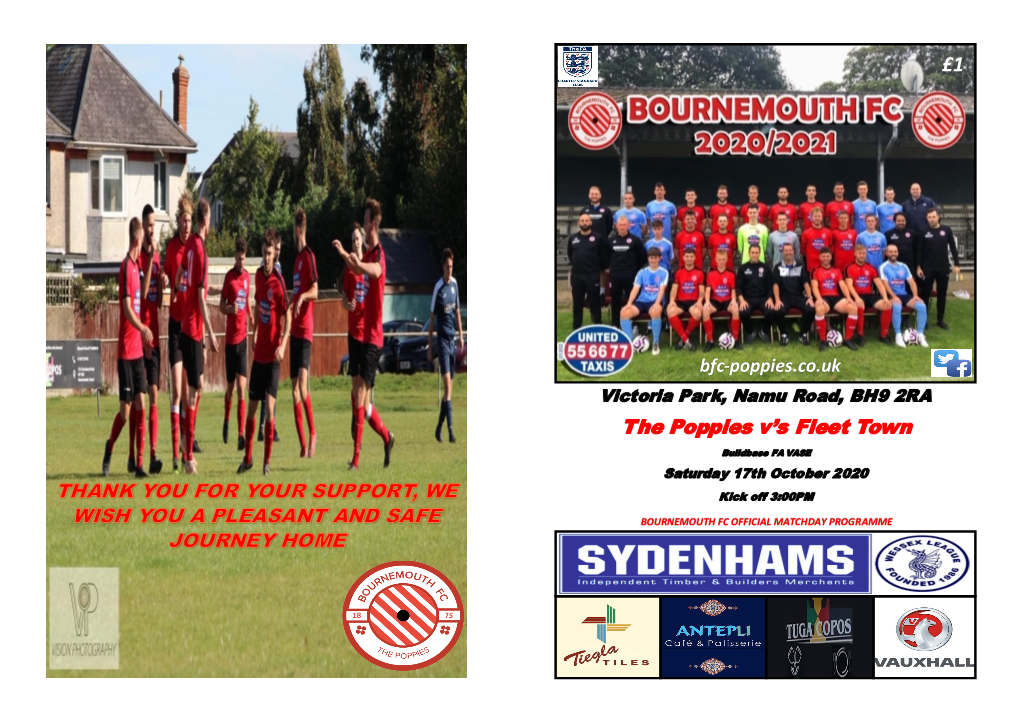 The Poppies V's Fleet Town