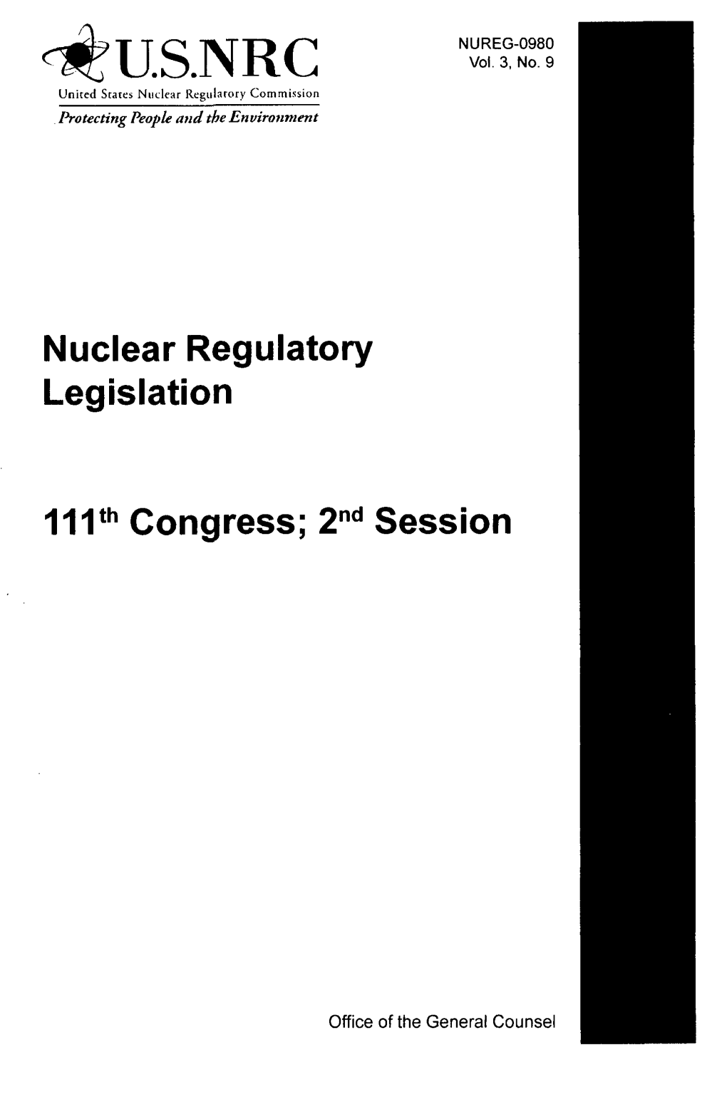 Nuclear Regulatory Legislation 111Th