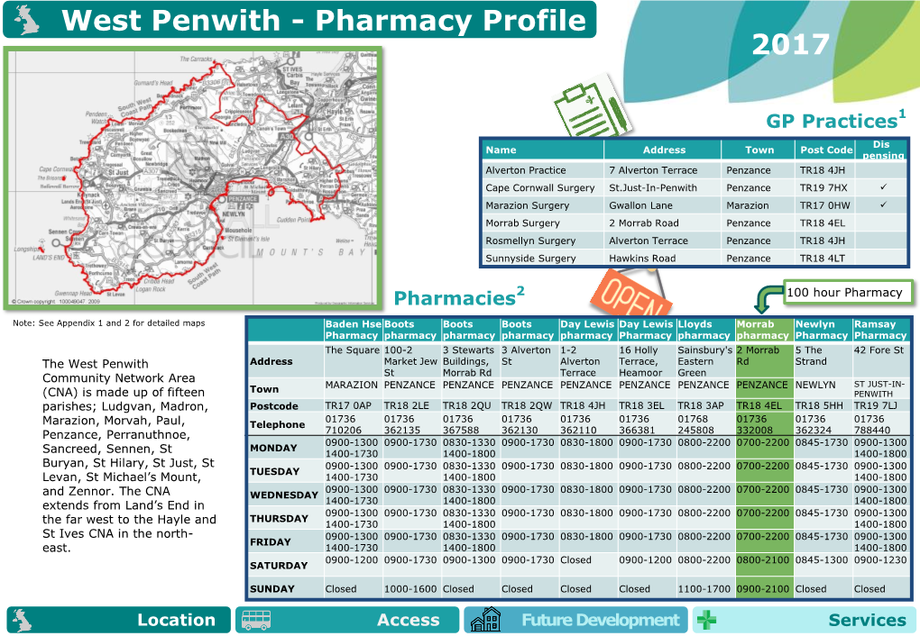 West Penwith - Pharmacy Profile 2017