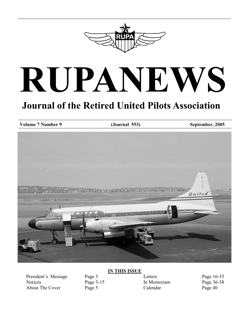 Journal of the Retired United Pilots Association