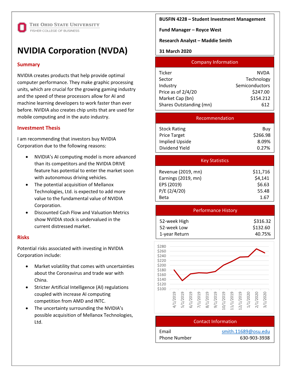 NVIDIA Corporation (NVDA) 31 March 2020