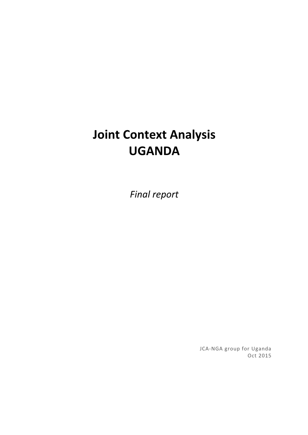 Joint Context Analysis UGANDA