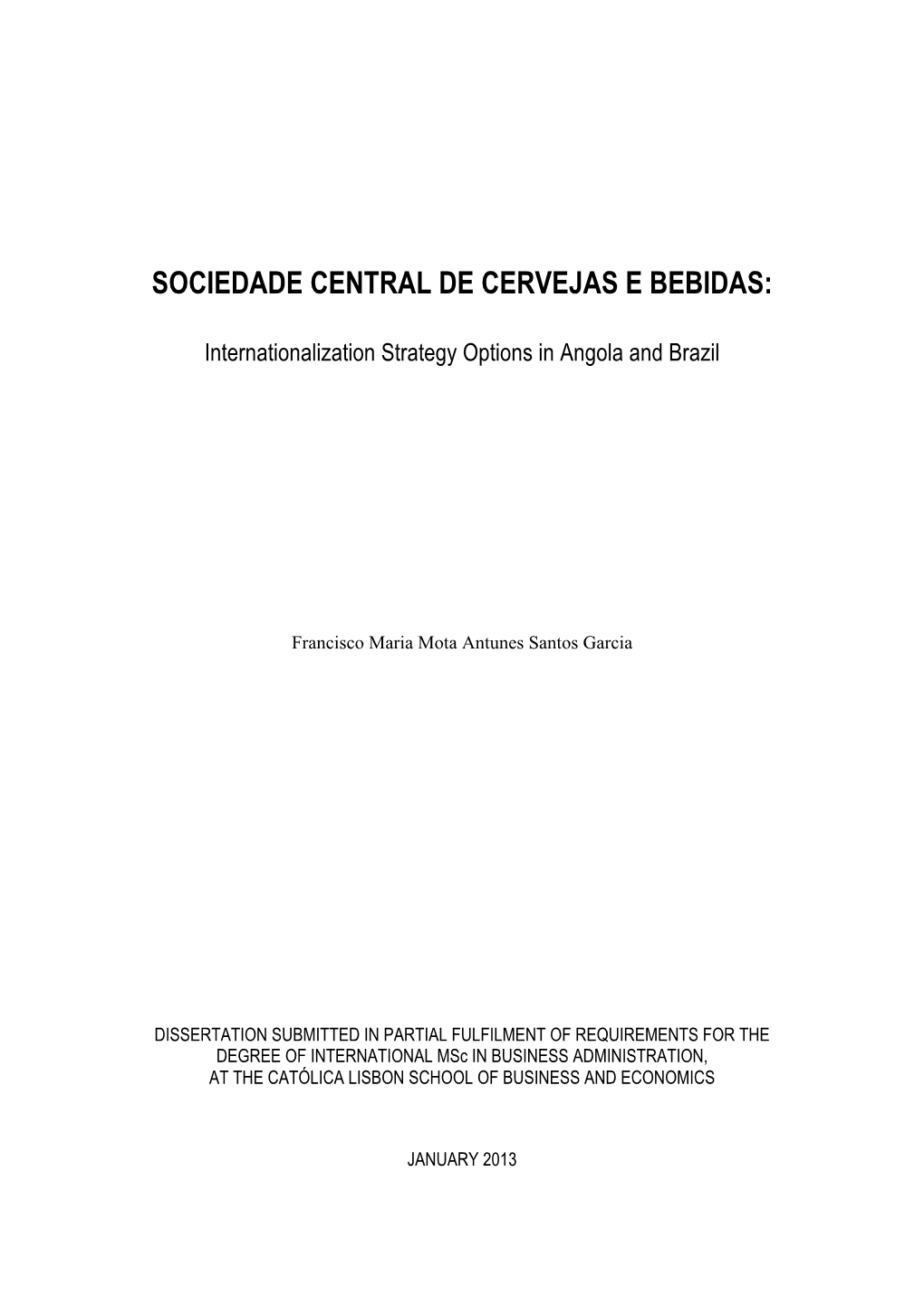 Sociedade Central De Cervejas E Bebidas