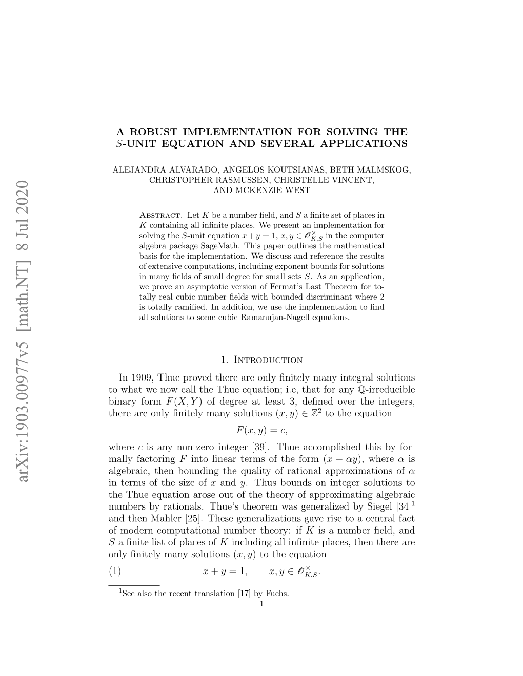 Arxiv:1903.00977V5 [Math.NT] 8 Jul 2020 in Terms of the Size of X and Y