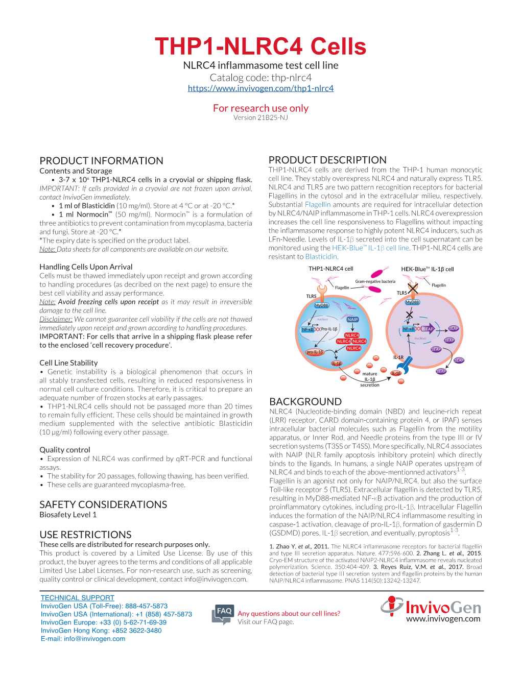 THP1-NLRC4 Cells TDS | Data Sheet | Invivogen