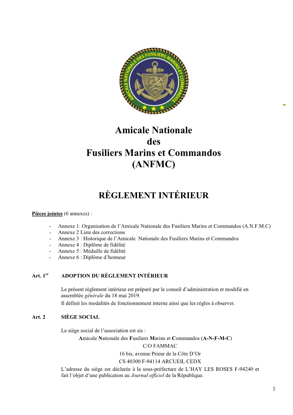 Amicale Nationale Des Fusiliers Marins Et Commandos (ANFMC)