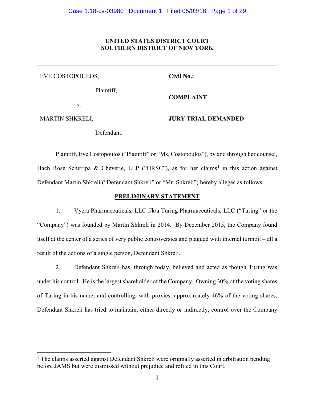 Case 1:18-Cv-03980 Document 1 Filed 05/03/18 Page 1 of 29