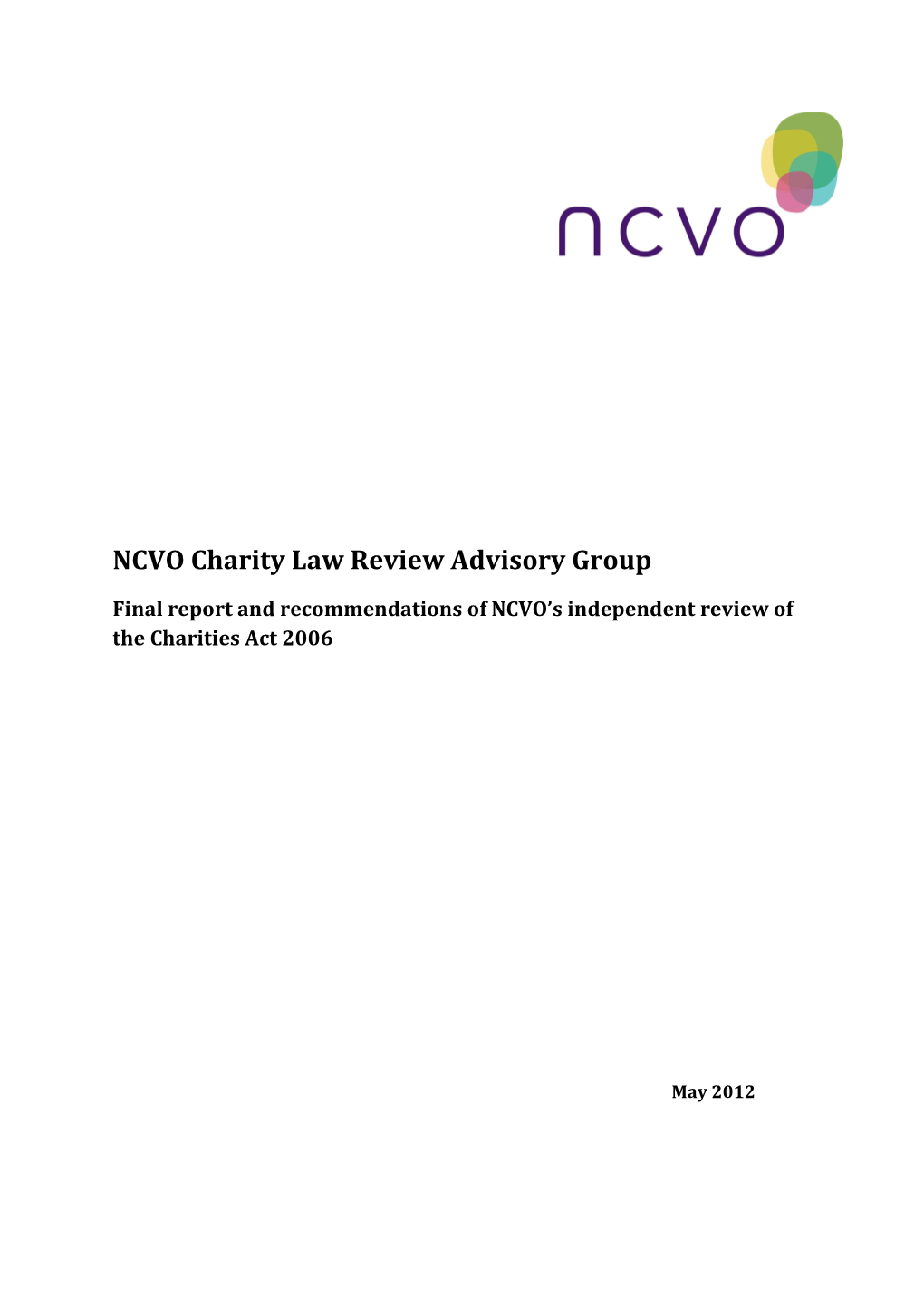 Charity Law Review Advisory Group Final Report