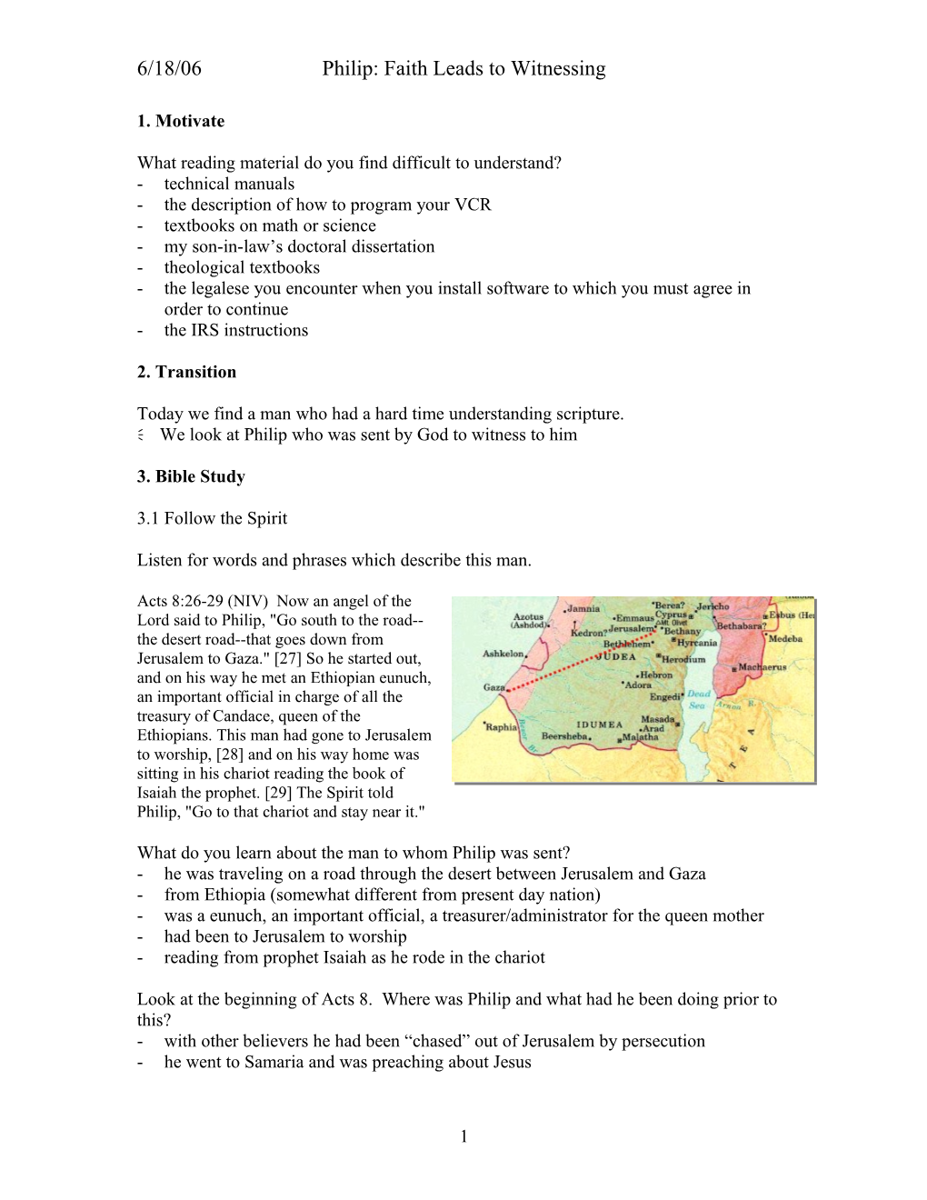 6/18/06 Philip: Faith Leads to Witnessing