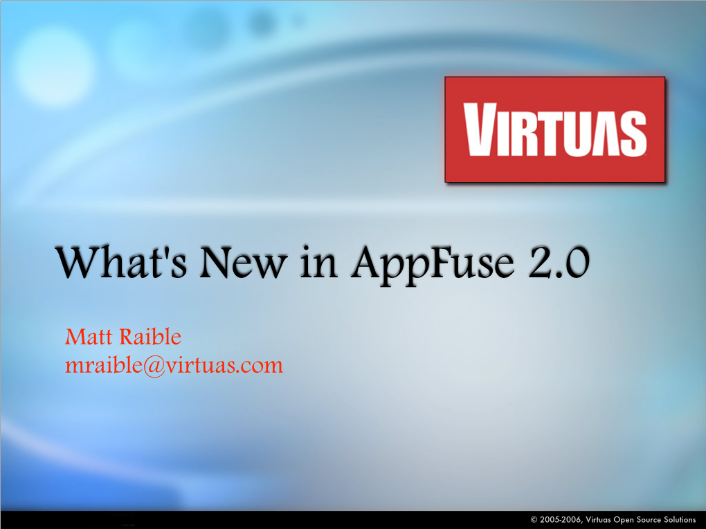 What's New in Appfuse 2.0