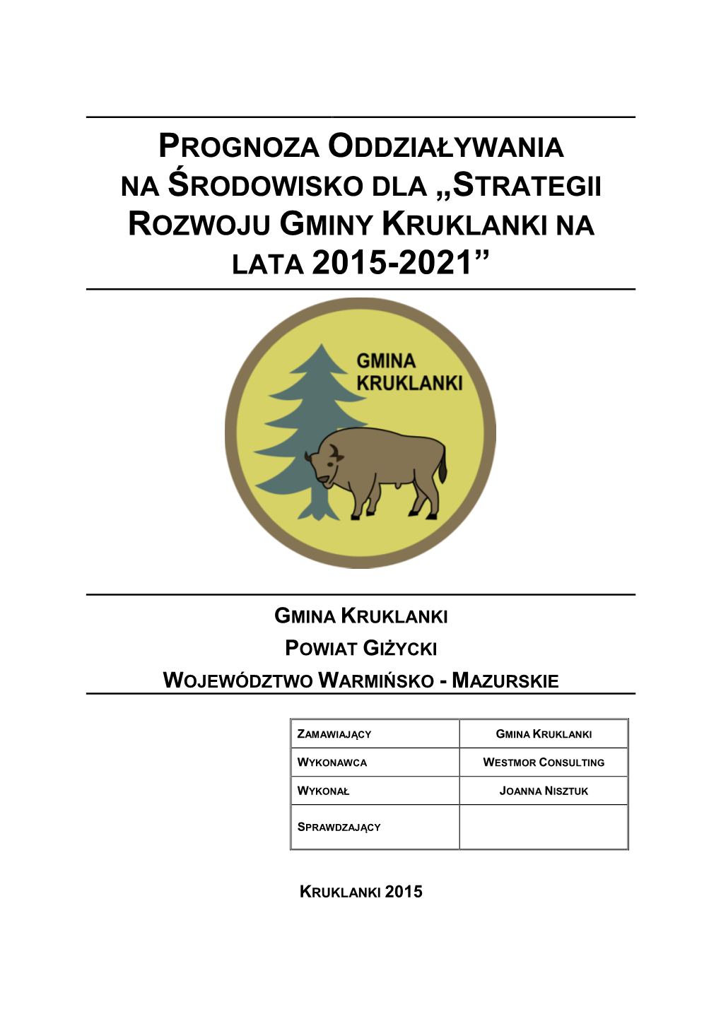 Strategii Rozwoju Gminy Kruklanki Na Lata 2015 – 2021