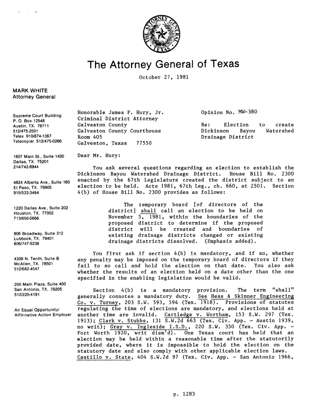 The Attorney General of Texas