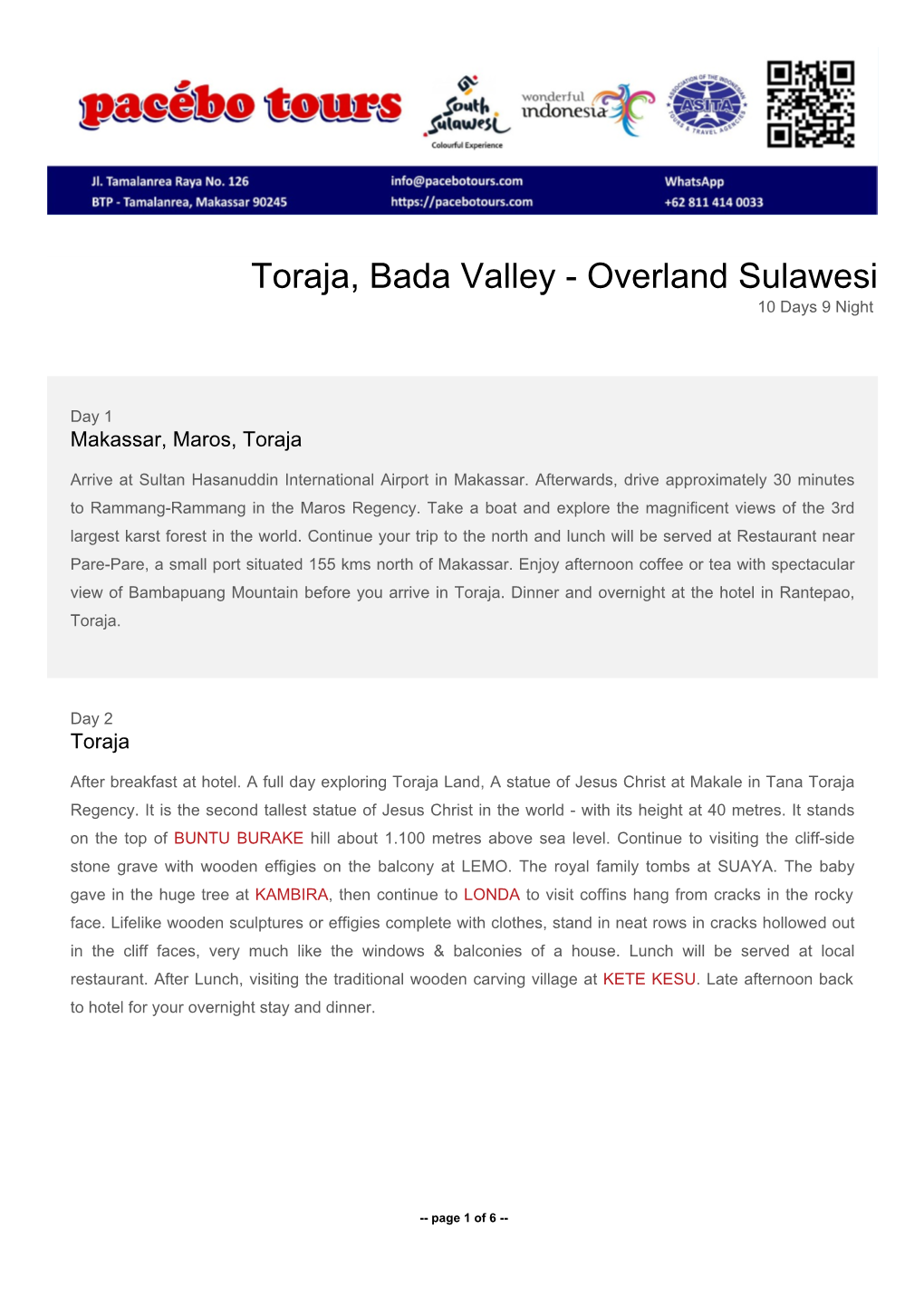 Toraja, Bada Valley - Overland Sulawesi 10 Days 9 Night