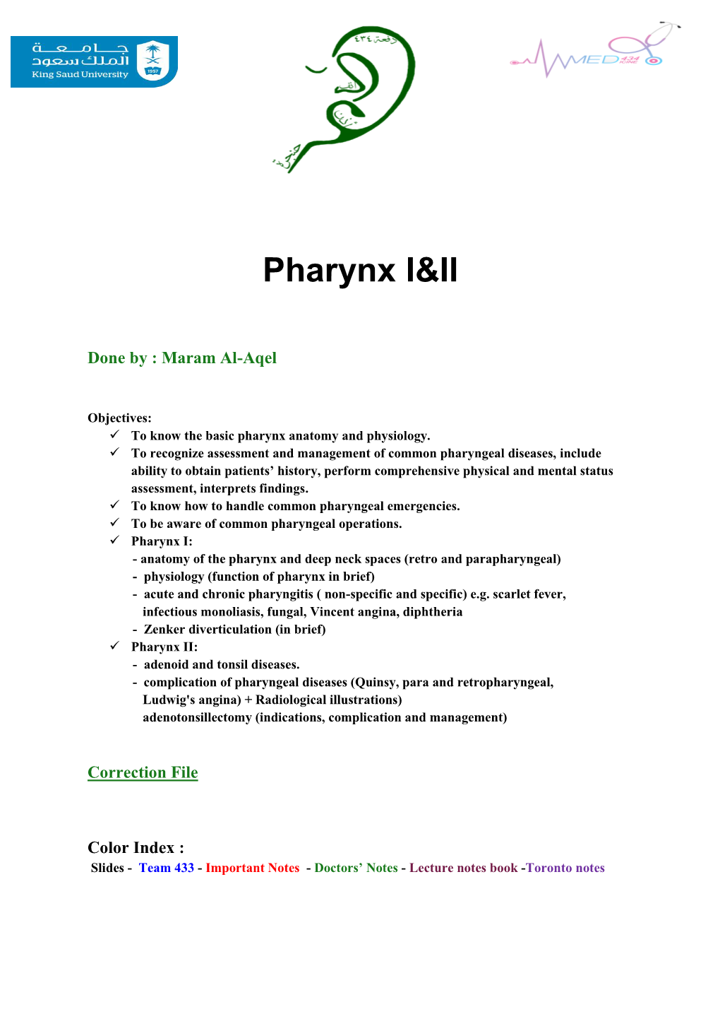 Pharynx I&II