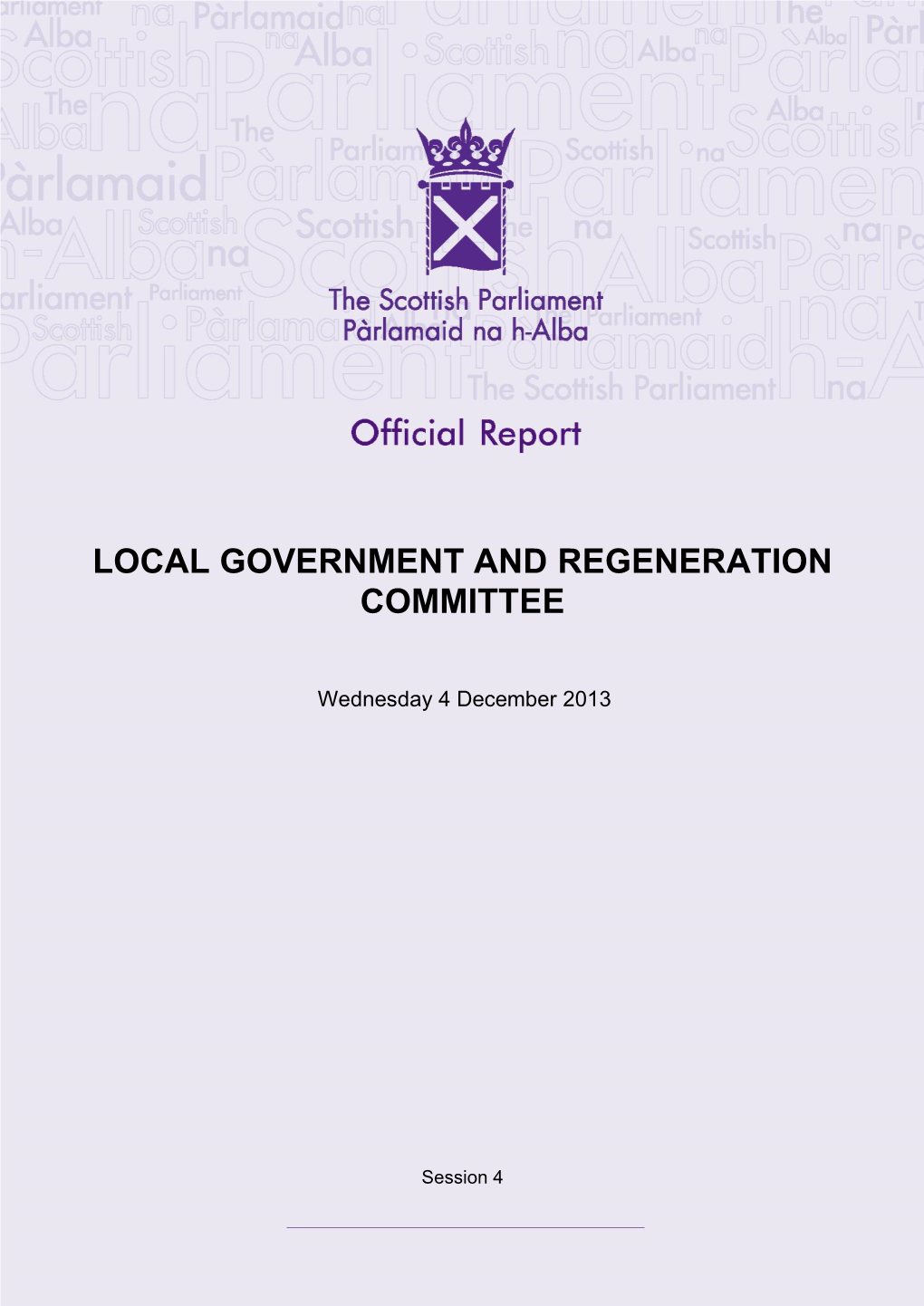 Local Government and Regeneration Committee
