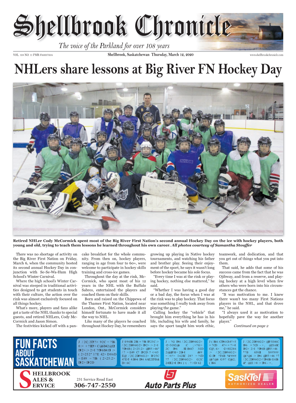 Nhlers Share Lessons at Big River FN Hockey Day