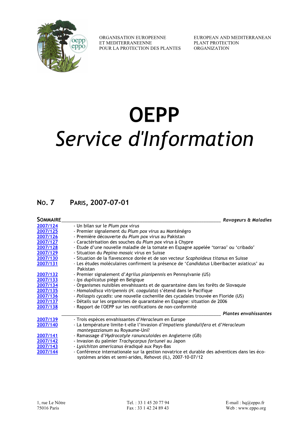 EPPO Reporting Service