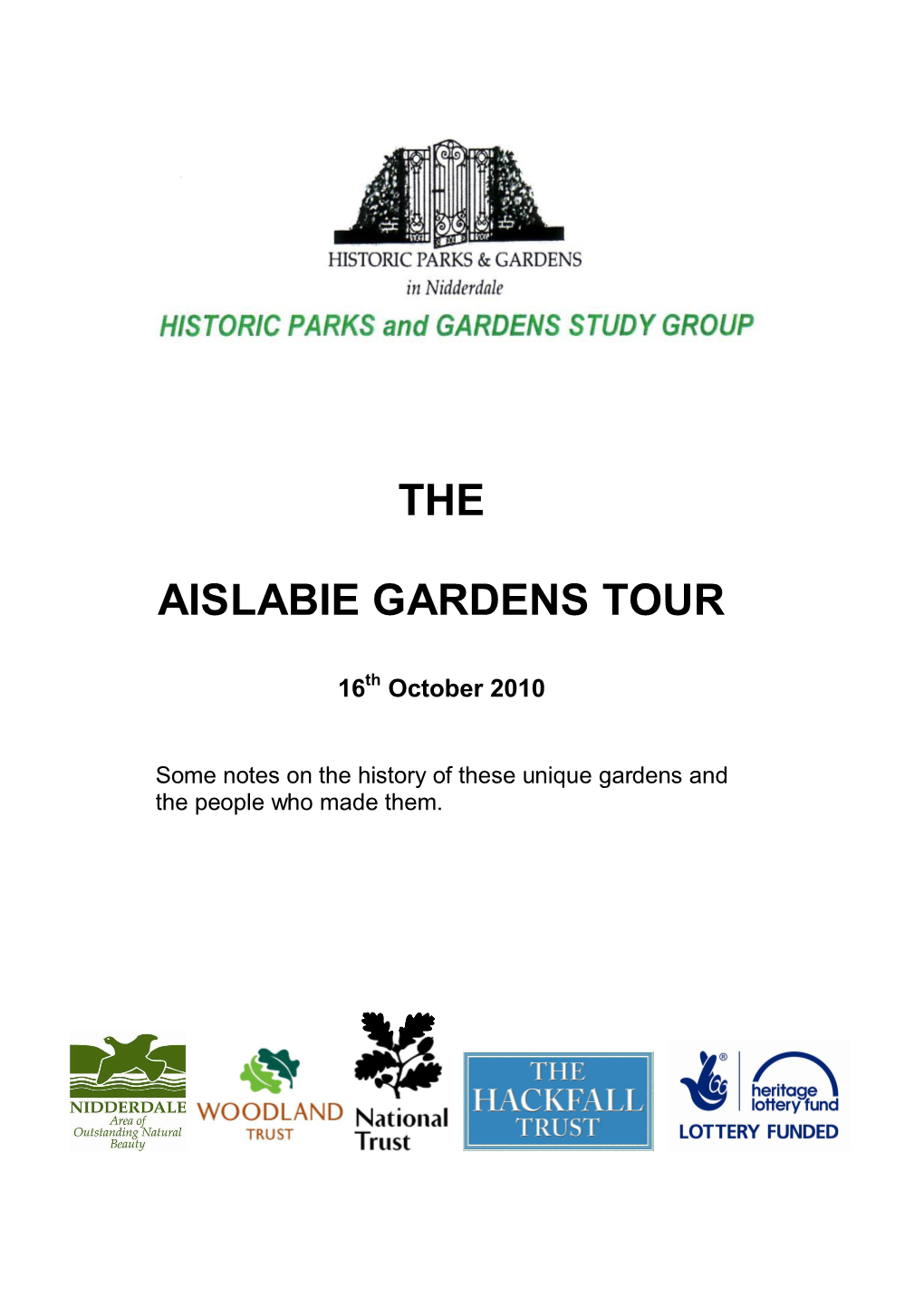 The Aislabie Gardens Tour