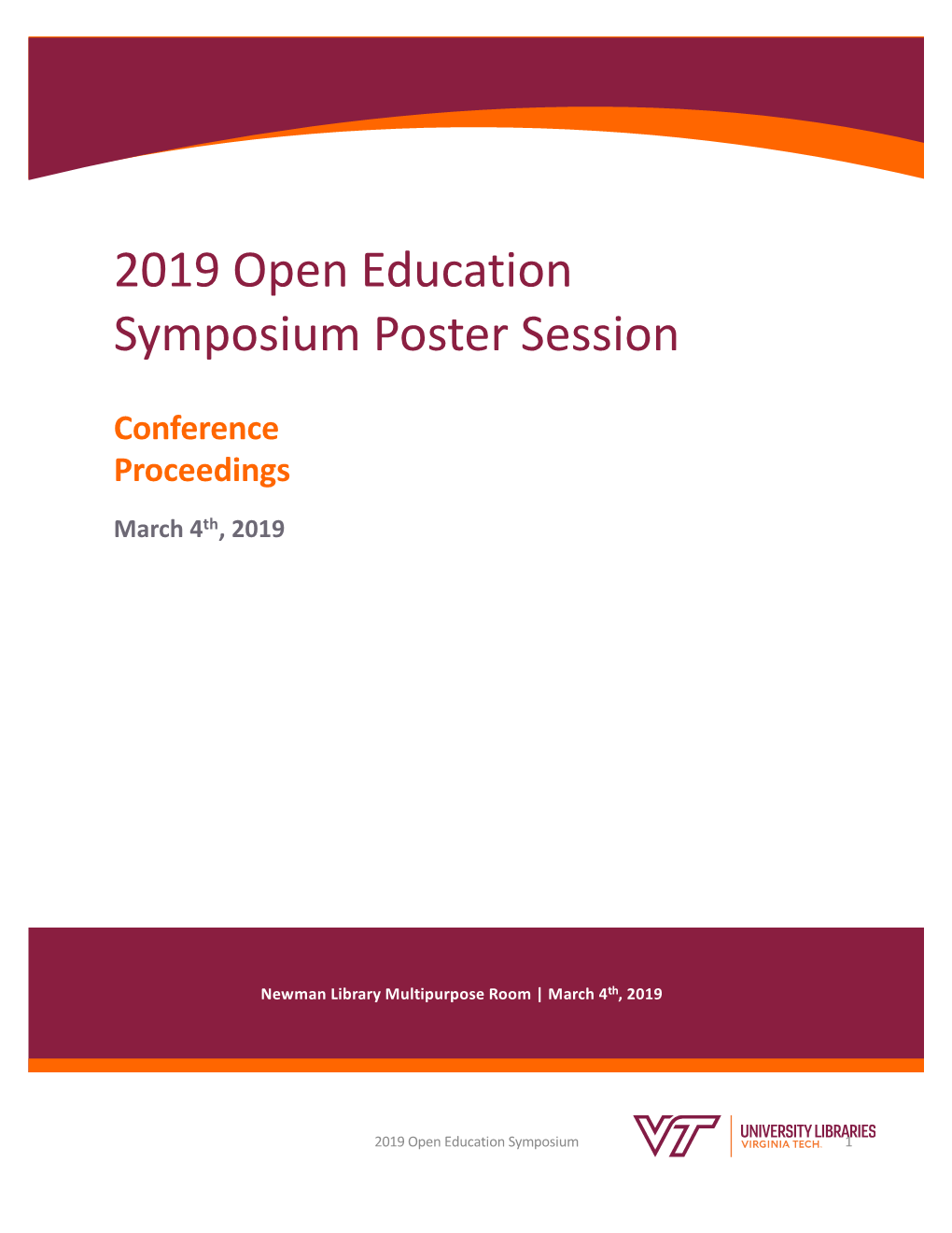 2019 Open Education Symposium Poster Session