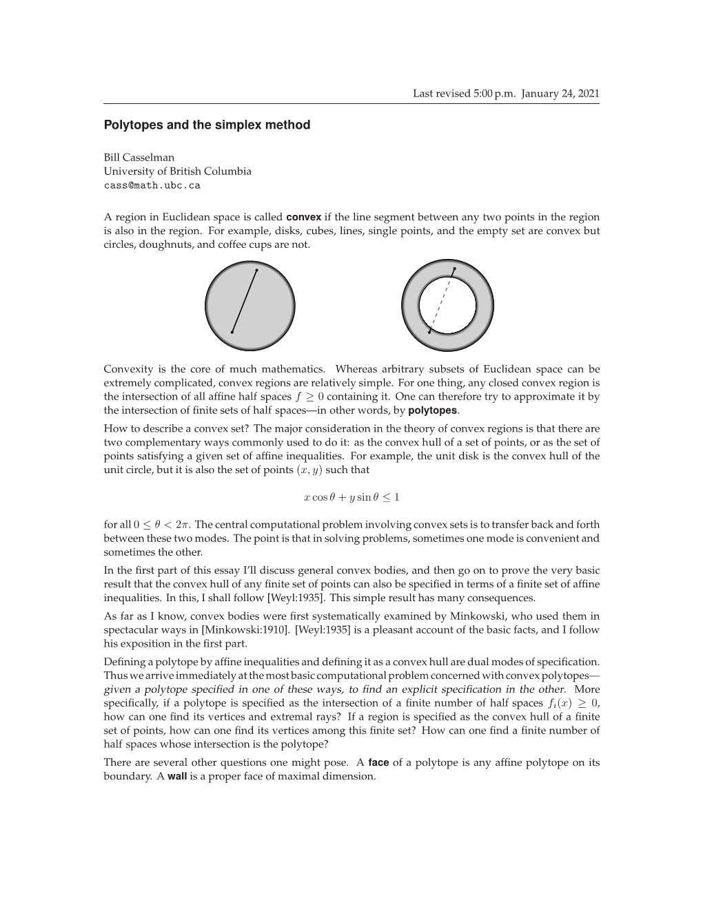 Polytopes and the Simplex Method