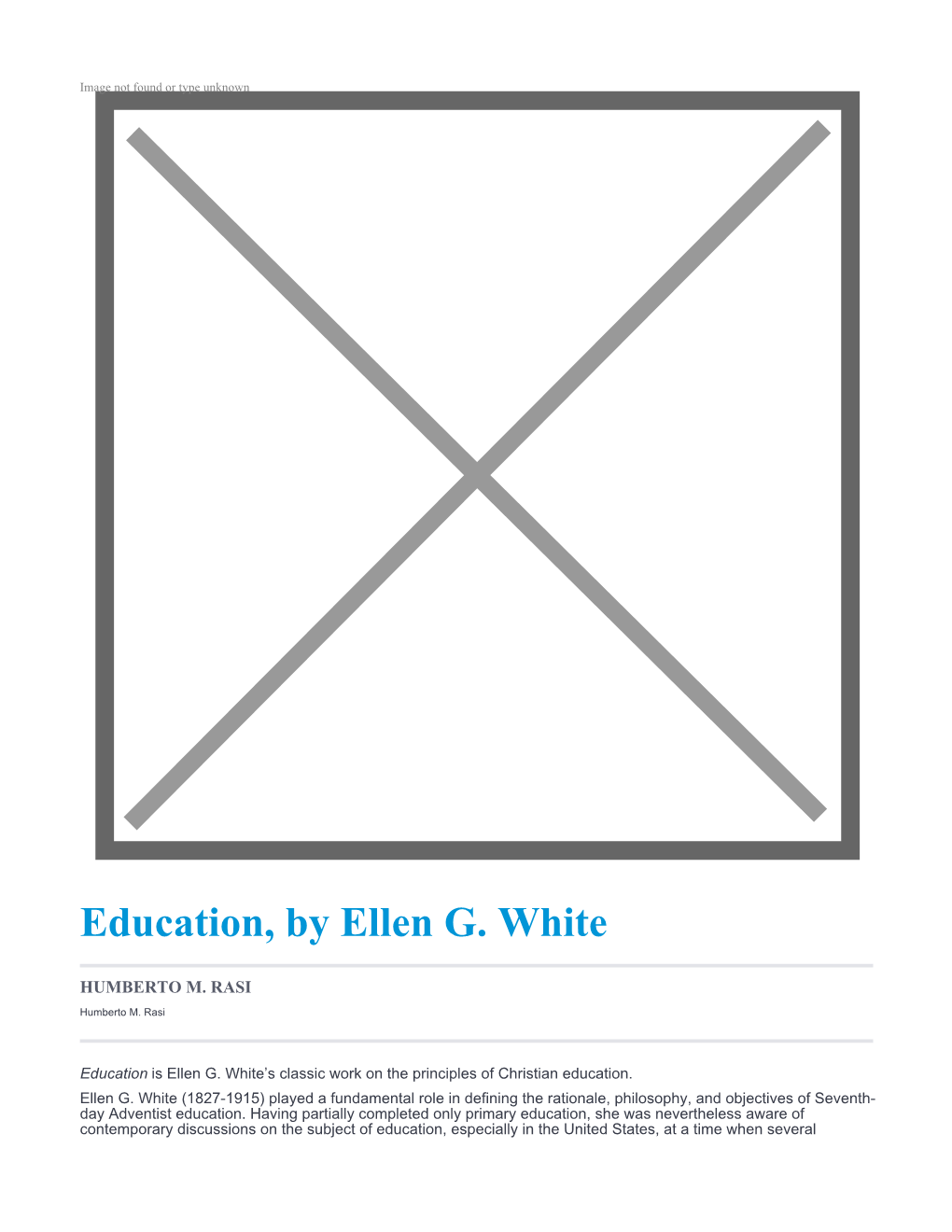 Education, by Ellen G. White