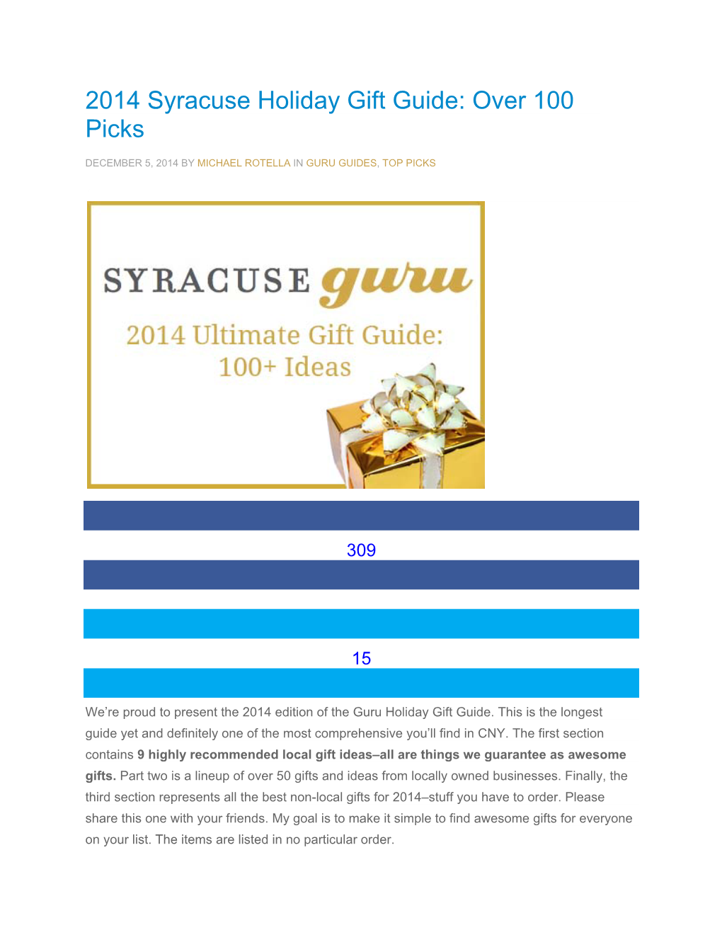 2014 Syracuse Holiday Gift Guide: Over 100 Picks