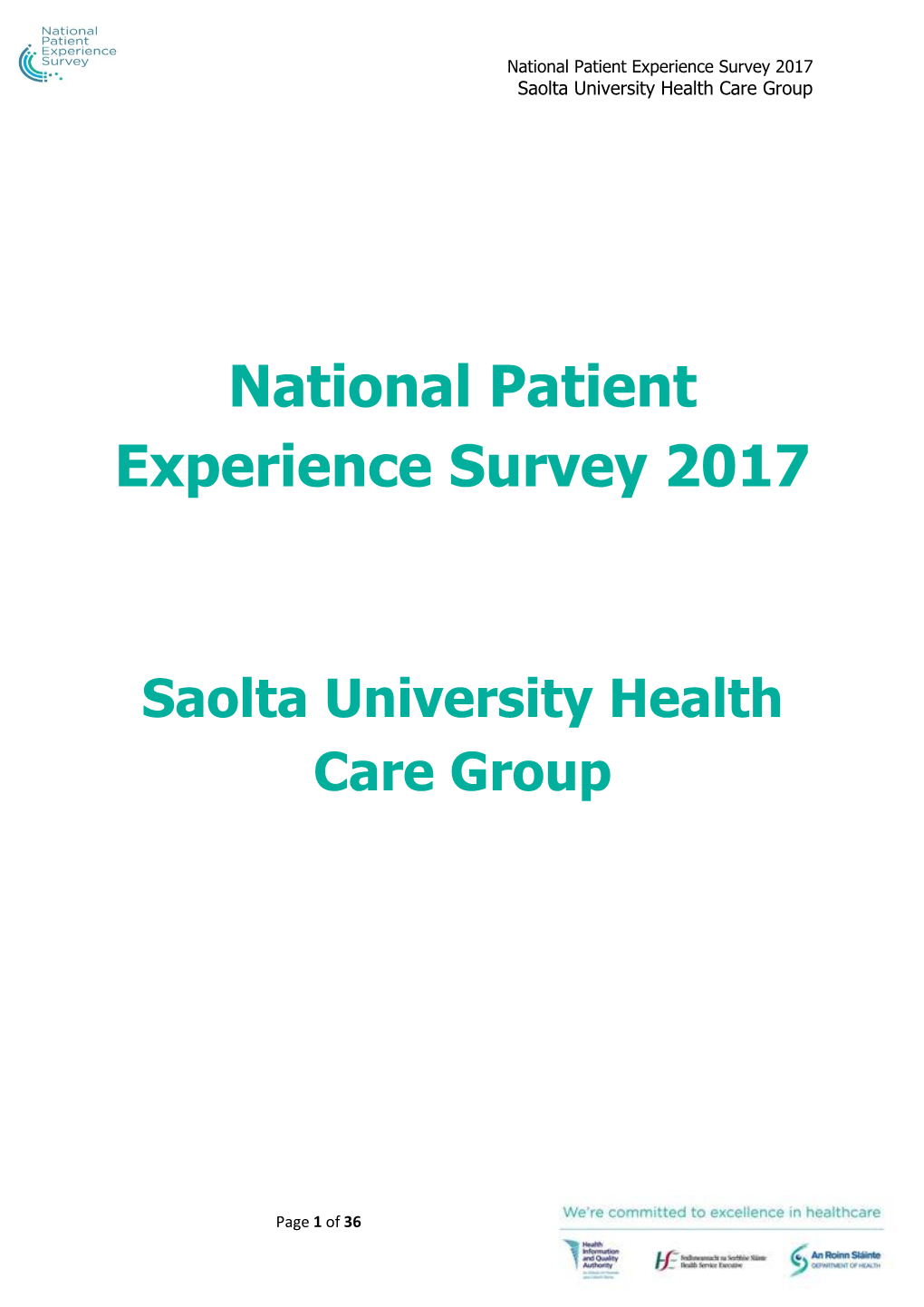 Saolta Hospital Group Survey Results 2017