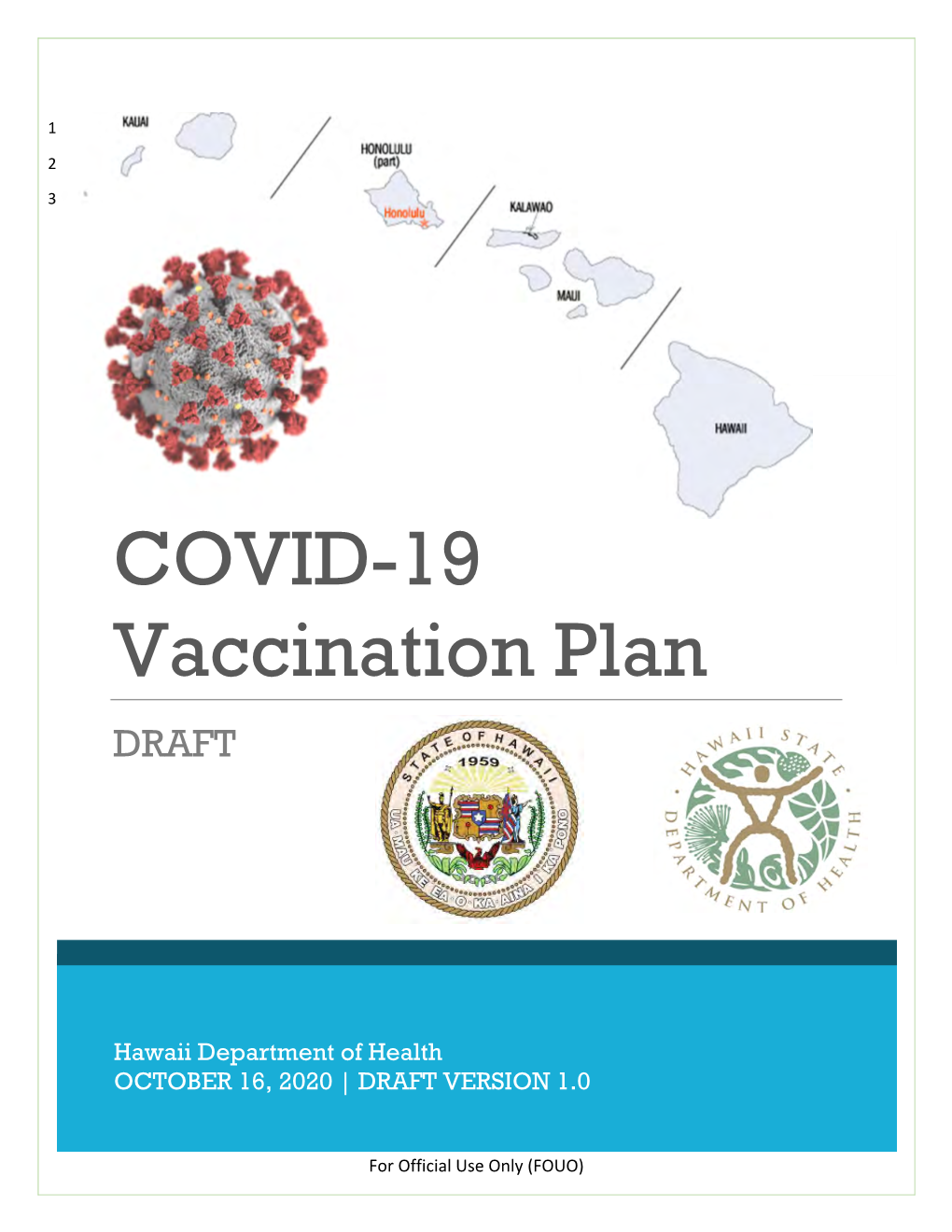 State of Hawaii COVID-19 Vaccination Plan DRAFT