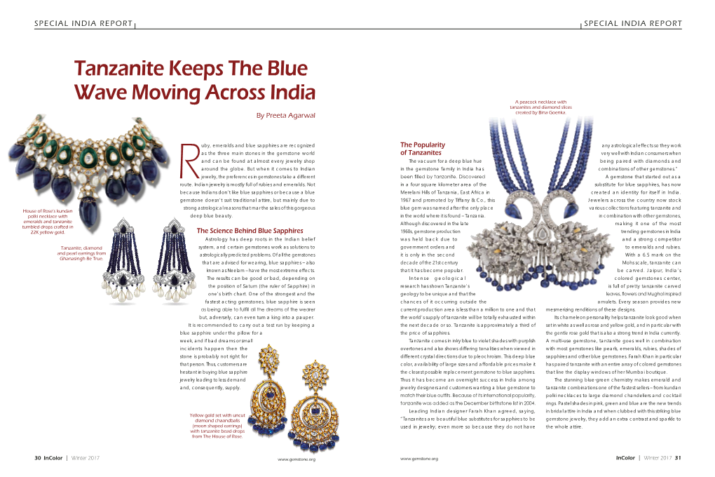 Tanzanite Keeps the Blue Wave Moving Across India