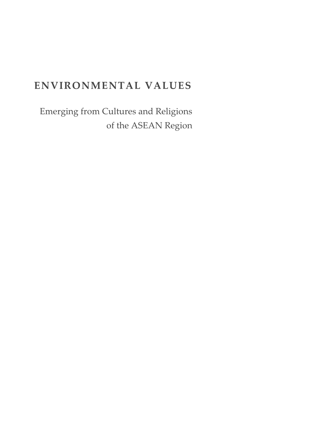 Environmental Values