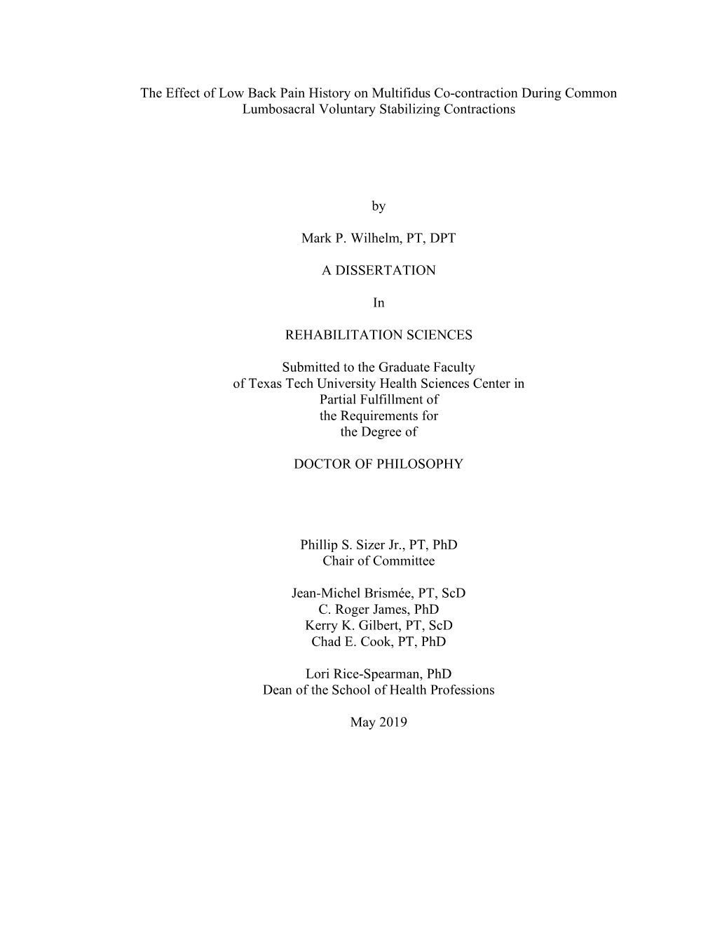 The Effect of Low Back Pain History on Multifidus Co-Contraction During Common Lumbosacral Voluntary Stabilizing Contractions