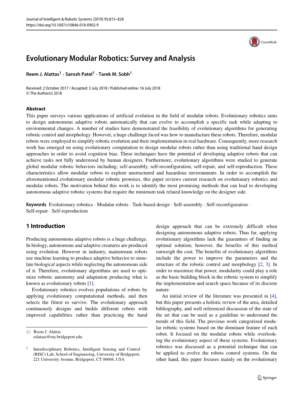 Evolutionary Modular Robotics: Survey and Analysis