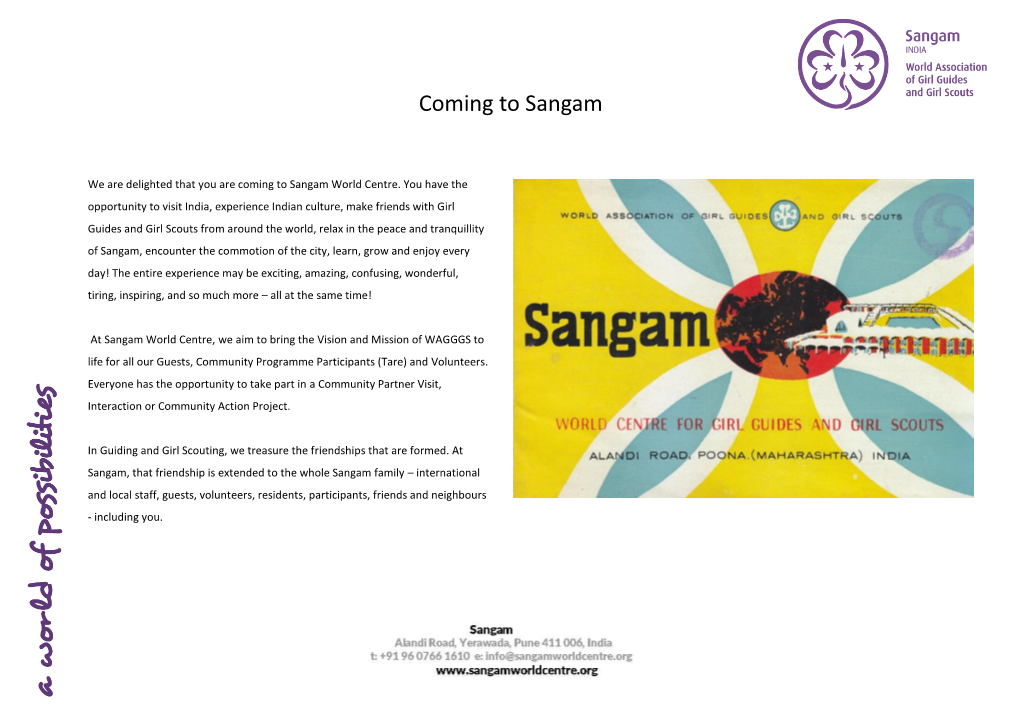 Coming to Sangam Information Pack