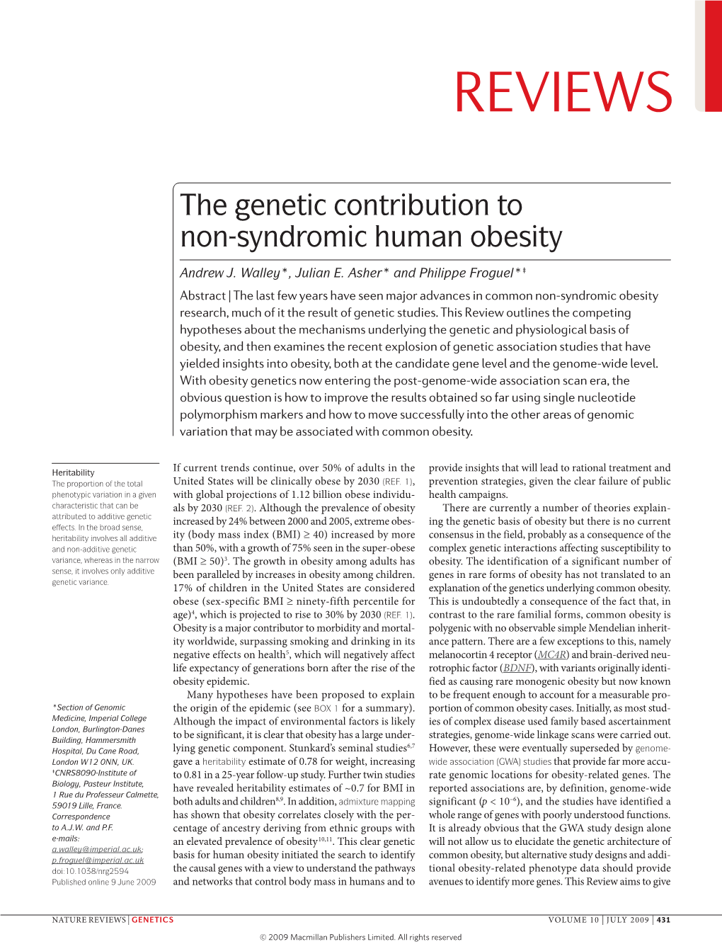 The Genetic Contribution to Non-Syndromic Human Obesity