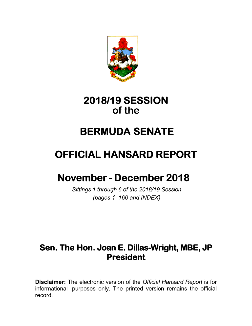 Official Hansard Report