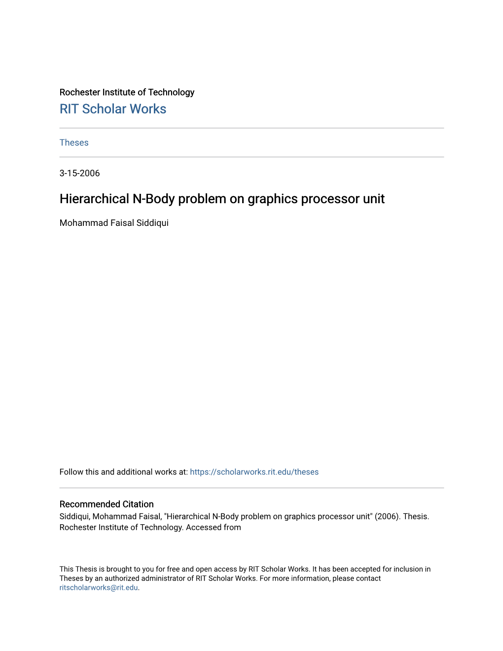 Hierarchical N-Body Problem on Graphics Processor Unit