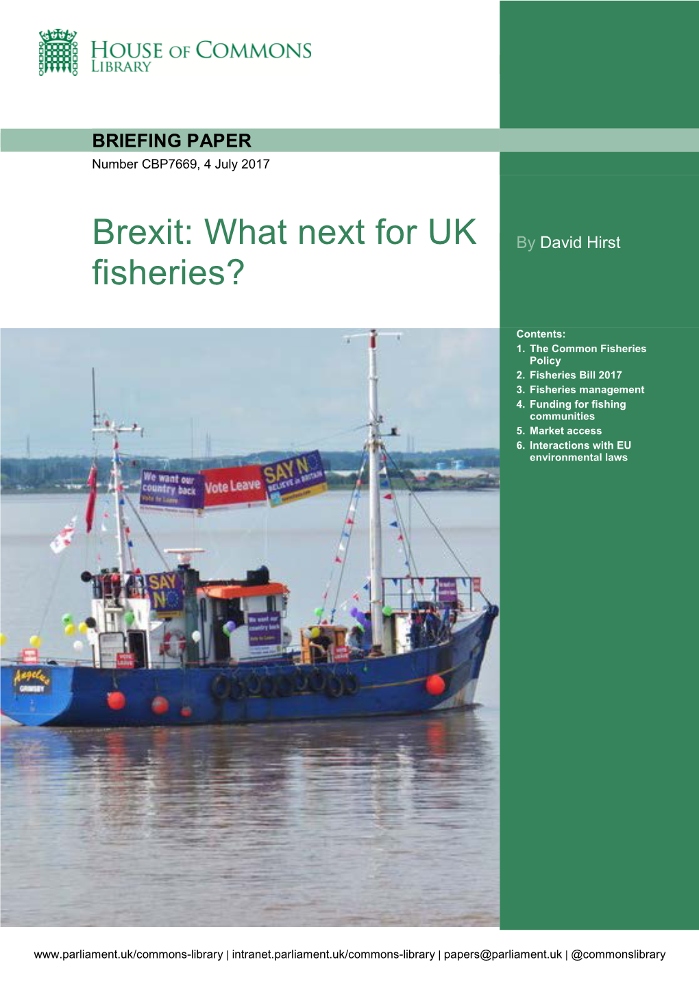 Brexit: What Next for UK Fisheries?